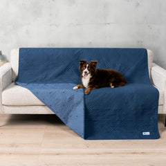 PetAmi waterproof couch cover blue folded protects furniture from spills and pet hair.