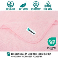 PetAmi blanket edge stitching highlights durable border for long lasting couch protection.