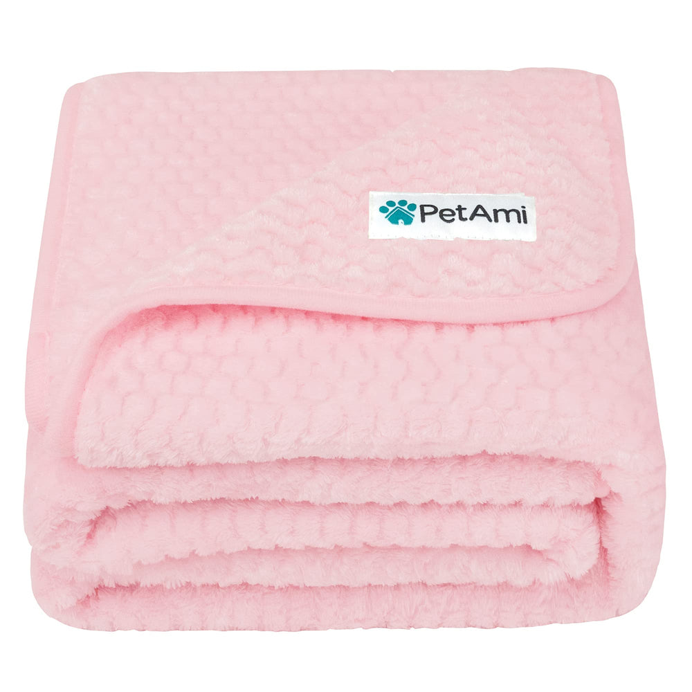 PetAmi waterproof dog blanket 60x80 on sofa protects furniture from spills.