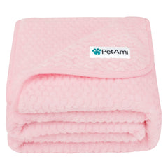 PetAmi waterproof dog blanket 60x80 on sofa protects furniture from spills.