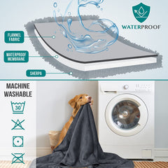 PetAmi waterproof blanket close-up highlighting plush microfiber fleece for comfort.