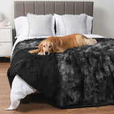 PetAmi waterproof dog blanket sherpa-faux-fur closeup for warmth and leak protection.
