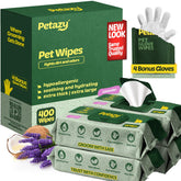 Petazy 400 dog wipes paws for gentle cleaning on sensitive paws