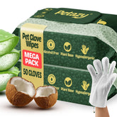 Petazy Pet Glove Wipes pack demonstrates durable, no-rinse cleansing on-the-go.