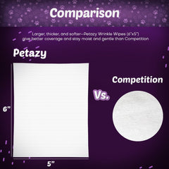 Petazy Wrinkle Wipes used on dog face folds for thorough cleansing.
