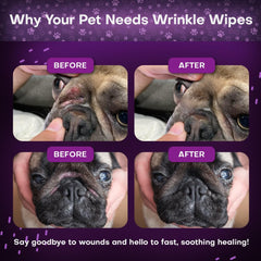 Petazy Wrinkle Wipes gentle unscented texture for sensitive folds.