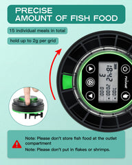 Petbank automatic feeder mounted with clamp base exemplifies flexible installation for various tank sizes.
