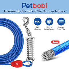 Petbobi 16in ground stake blue secures quick setup.