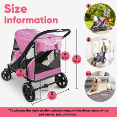 Petbobi dog stroller all-terrain wheels provide stable ride on grass.