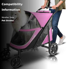 Petbobi dog stroller front entry for easy senior-dog access.