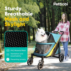 Petbobi Dog Stroller Reflective Strips improve visibility during low-light outings.