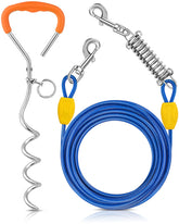 Petbobi dog tie-out cable 20ft, enabling spacious, secure outdoor roaming.