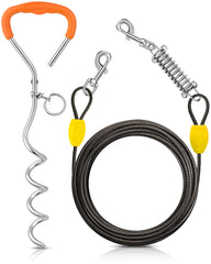 Petbobi dog tie-out cable 20ft enabling safe outdoor roaming for dogs.