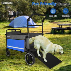 Petbobi Dog Wagon Stroller blue rear wheels delivering stable all-terrain performance
