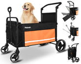 Petbobi dog wagon stroller ramp entry enables easy access for senior dogs on walks