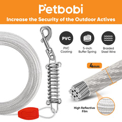 Petbobi ground stake 16in shown for secure easy hand-screw installation