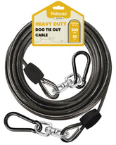 Petbobi heavy-duty dog tie-out 30ft cable outdoor view highlighting strength and durability