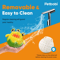 Petbobi interactive toy with motion sensor demonstrates activation triggered by touch or shake