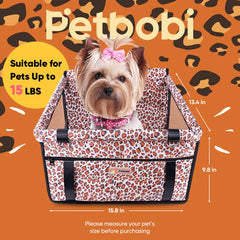 Petbobi Leopard car seat side profile emphasizes the sturdy PVC frame
