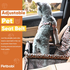 Petbobi Leopard water-resistant fabric protects the seat during spills