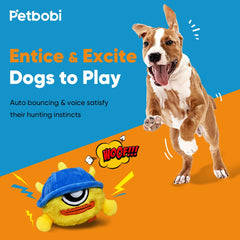 Petbobi Monster Active Ball in action shows squeak-driven engagement.