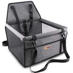 Petbobi Pet Reinforce Car Booster Seat front view showing secure, travel-ready small-dog cradle
