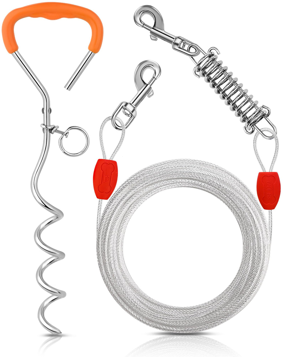 Petbobi tie-out cable 40ft extended for safe outdoor roaming