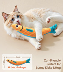 PetBusy fish-design cat toy invites pounce-and-kick play