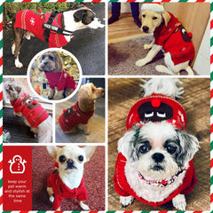 Petcare dog Christmas sweater knit closeup showing cozy knit texture