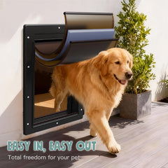 PETCOMING 3-flap magnetic flaps close-up highlighting weather resistance