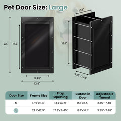 PETCOMING telescoping tunnel wall door inside view shows smooth passage