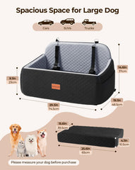 Petcozife dog car seat cushion-closeup highlights plush fabric and thick foam support