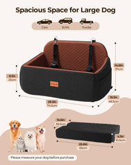 Petcozife dog car seat large side pocket highlights convenient storage on trips.