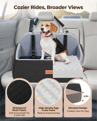 Petcozife dog car seat safety-belts demonstrate secure restraint for dogs