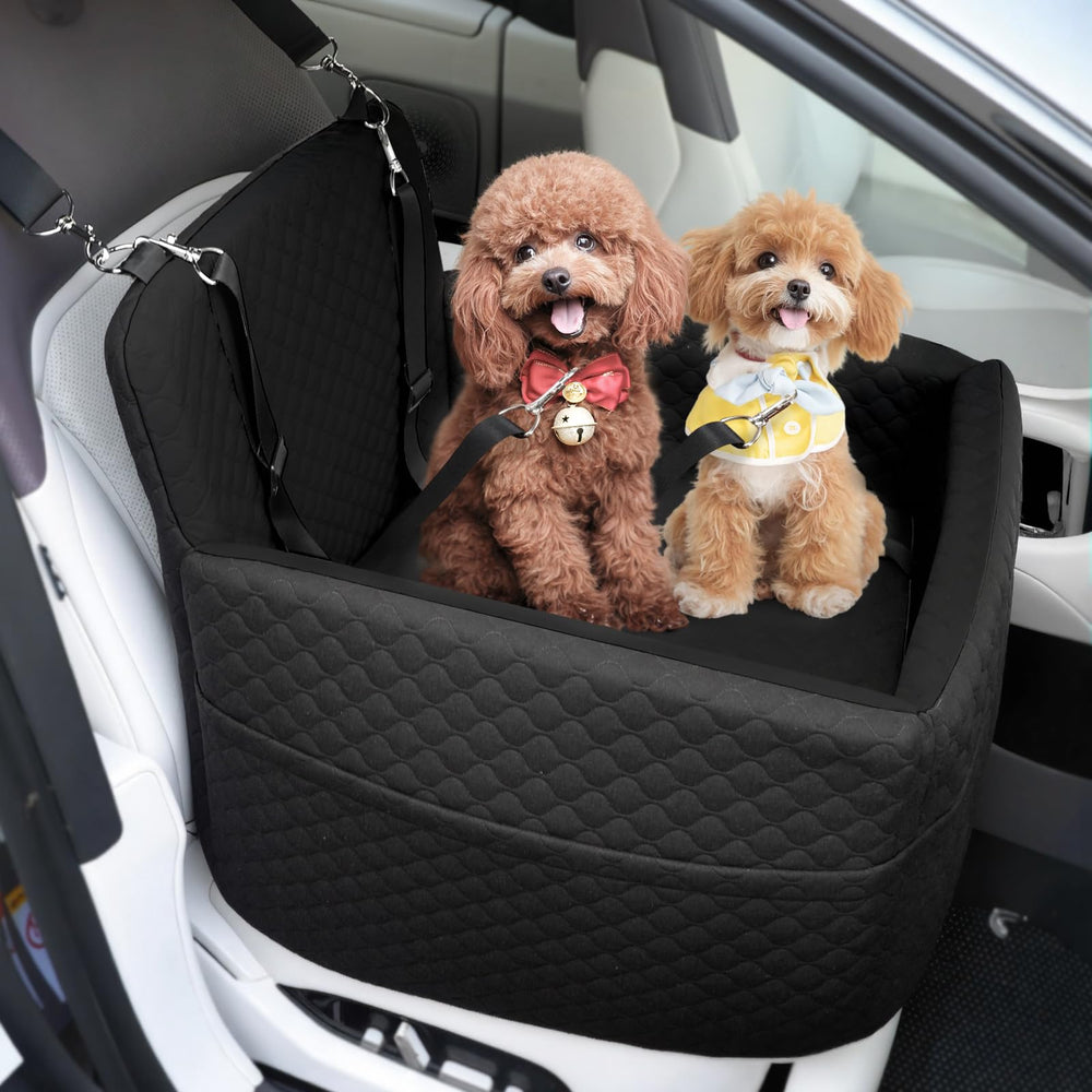 Petcozife dog car seat spacious 21x21x17-7 provides secure travel for small to medium dogs
