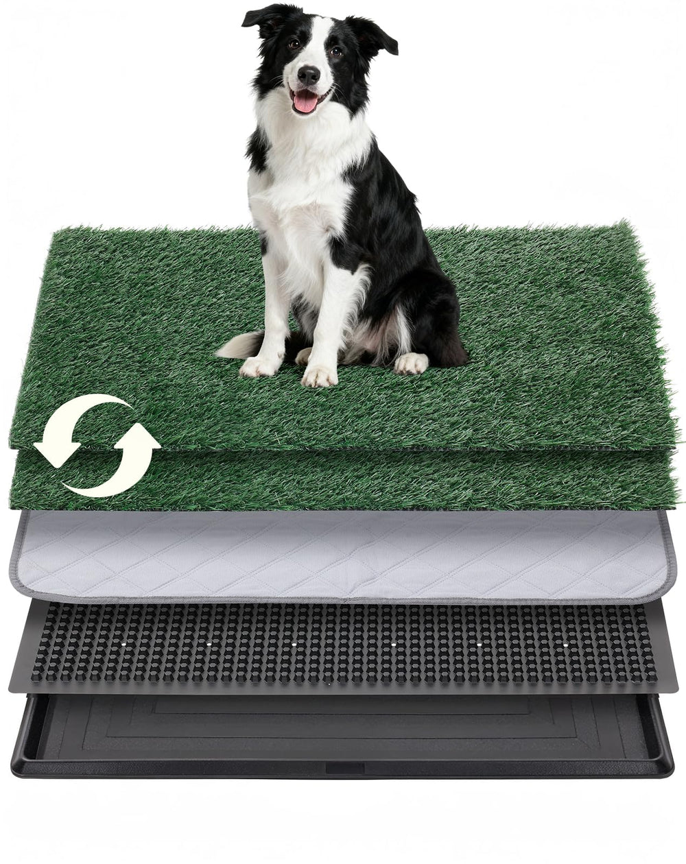 Petcozife dog grass pad with tray 35x23 ready for indoor use for small to medium dogs.