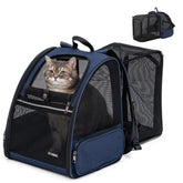 Petdiwoo Cat Backpack expandable back view offers extra space for your cat