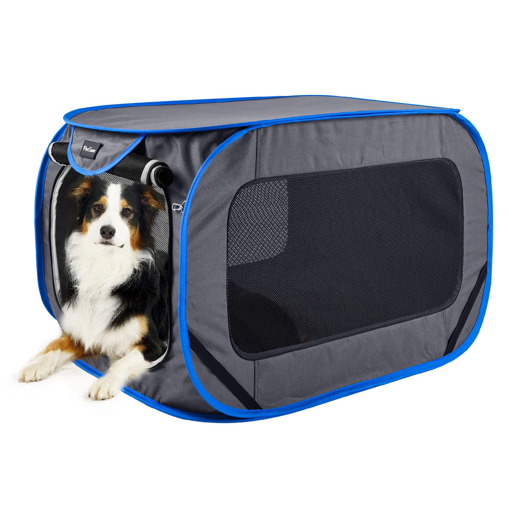 PetEase large pop up kennel front view for quick travel setup.