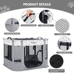 PetEase Portable 2-in-1 dog crate playpen foldable design for travel and quick setup