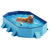 Peteast foldable dog pool large 71x39x12 blue—ample space for play and cooling.