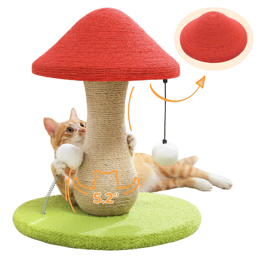 PETEPELA mushroom scratching-post-base offers a stable foundation for energetic felines.