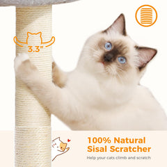 PETEPELA natural sisal scratching post promotes instinctive scratching and furniture protection.