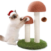 PETEPELA Cat Scratching Post mushroom tall with natural sisal rope for durable claw sharpening