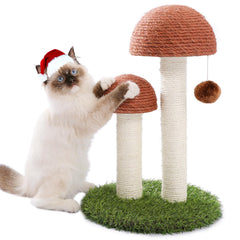 PETEPELA Cat Scratching Post mushroom tall with natural sisal rope for durable claw sharpening