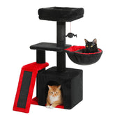 PETEPELA Gothic cat tree top perch provides a cozy elevated view for indoor cats.