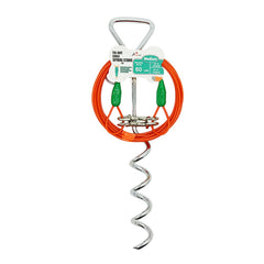 Petest 16inch spiral stake embedded in soil for secure outdoor containment