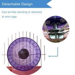Petest hamster wheel attached to wire habitat demonstrates versatile installation.