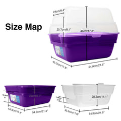 Petfamily cat litter box interior view highlights large space for multi-cat use.