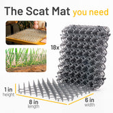 Petfolio scat mat close-up shows sturdy 1-inch spikes.