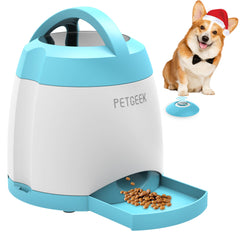 PETGEEK Automatic Dog Treat Dispenser front view for interactive feeding and brain games